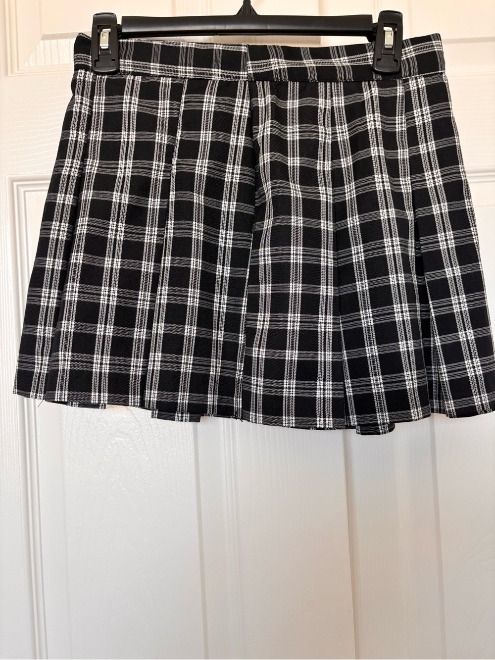 Divided Black & White Plaid Pleated Mini Skirt